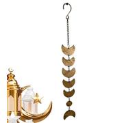 Générique Rustic Moon Wall Decor, Boho Retro Moon Phase Ornament, 12 Inch Hanging Decor with Wooden Frame, Indoor Bohemian Art Ornament, Wall Hanging with Design, Home for Bedroom Living Room