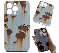 Générique Rusty Glossy Phone Case,Glossy Rust Metal Look for iPhone Cases,Vintage Aesthetic Rust Texture Case for iPhone 16/15/14/13/12/11 Pro Max