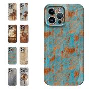 Générique Rusty Phone Case,Rusty Metal Texture Case,Vintage Aesthetic Rust Texture,Creative Industrial Iron Style Shockproof,Compatible for iPhone 16/15/14/13/12/Pro Max (for iphone 14Pro,E)
