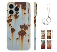 Générique Rusty Phone Case, Rusty Metal Texture Phone Case for IPhone 16/15/14/13/12/11 Pro Max, Industrial Iron Inspired Vintage Rust Look Cover (Style-A,for iPhone13)