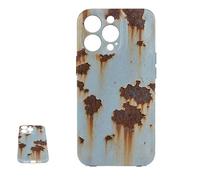 Générique Rusty Phone Case with Phone 16/15/14/13/12/11, Rusty Imitation Case Cover, Creative Industrial Iron Style Shockproof Case (Hard Shell,14pro)