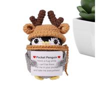 Générique s De Crochet Positives - Artisanale, Compagnon De Bien-être Mental | Jouet Tissé, Tricotée Drôle avec Carte Positive Mignon Petite D'encouragement pour Les Fê