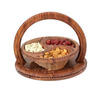 Générique s pliables pour noix à pain, pliable pour fruits secs - Corbeille à fruits pliable à 4 cloisons pour table de cuisine - Corbeille à pour bonbons, et noix