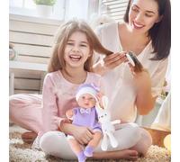 Générique s pour Fille | Jouet Réaliste Lavable Corps Entier de 30 cm avec Lapin | Enfant au Look Réel,Cadeau pour Fille Amie Enfant Adolescent Noël Anniversaire Maison Voiture