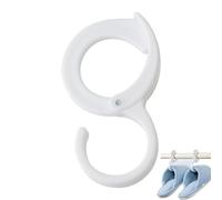 Générique S-shaped Hook - 10,3cm Crochet Armoire | Crochet S PP Avec Boucle - Organisateur Dressing | Anneau Suspension Solide, Gain Place, Léger | Manteau Chapeau Cravate Sac Cuisine Placard