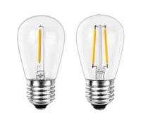 Générique S14 Plastique LED Ampoule, E27 / E26 3V 120V Blanc Chaud 2W 1W Ampoules de Lampe incassables pour Guirlande Lumineuse Décoration de Noël,2w