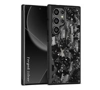 Générique S25 Plus Case Carbon Fiber -Durable & Stylish | Real Forged Carbon Fiber Design | Compatible with Wireless Charging | Perfect for Daily Use & Outdoor Adventures (Silver)