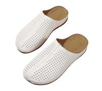 Générique Sabot Femme Confortable Chaussures Orthopédiques Enfiler Chaussons D'été Antidérapantes Ouvert à L'arrière Mule Sabots Jardin Décontractées Pour Femmes,Blanc,36