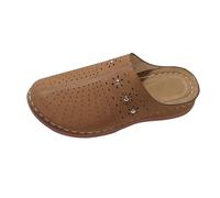 Générique Sabots et Mules Femme Confortable Sandales Orthopédiques à Bout Fermé Chaussures Antidérapantes Ouvert à L'arrière Sabot Mule Été Loisirs Pour Été,Marron,39