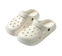 Générique Sabots Homme Clogs Femme Unisexe Pantoufles Confortables d'intérieur, avec Semelle et Bout Ouvert Respirants, pour Une Utilisation en intérieur (White, 36=36-37)