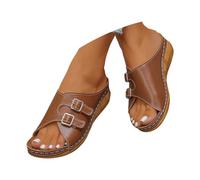Générique Sabots pour Femmes Clogs Pantoufles à Sandales femme à doubles bride, semelle intérieur patch talon ultra confortables, EU, Talons Cuir Chaussures de Jardin Sandales 36-43 EU