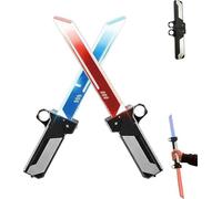 Générique Sabre Laser Rétractable À Double Lame, Sabre Lumineux À LED Bicolore, Épée À Poignée Rotative Réversible 2 en 1 for Les Jeux De Rôle Et La Décoration De Fête