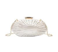Générique Sac à bandoulière motif irrégulier, pochette de soirée, maquillage, perles, forme boîte pour le mariage(Shell color)