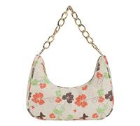 Générique Sac à bandoulière pour femmes, modèle à la mode, imprimé floral, mignon, sac main quotidien fermeture éclair (Orange, One Size)