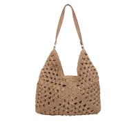 Générique Sac À Bandoulière Tissé Élégant Et De Grande Capacité Idéal Pour La Plage Les Sorties Décontractées Et Les Trajets Quotidiens (Khaki One Size)