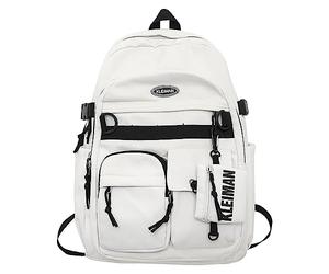Générique Sac à bandoulière version coréenne du nouveau sac à dos décontracté de grande capacité pour hommes et femmes avec le même paragraphe Cartable pour élèves du cycle du (White, One Size)