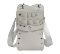 Générique Sac à Ciseaux de Coiffeur, Pochette à Ciseaux, Sac à Outils de Coiffeur en Cuir PU pour toiletteur d'animaux, Blanc