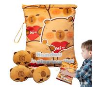 Générique Sac à Collations,Peluche Capybara | Pendentif Porte-Clés Câlin Antistress avec 4 Petites s pour