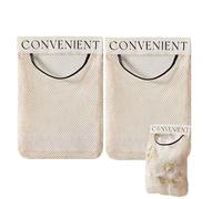 Générique Sac À Cordes en Maille Réutilisable Sacs, 2X Han-g Kitchen Pantry Organisateur De Stockage, Porte-oignons De Rangement De Sacs De Filet, Porte-oignons Lavables, en Maille