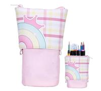 Générique Sac à Crayon télescopique, Pochette à Crayon Debout, Sac de Pochette à Stylo Arc-en-Polyvalent, Organisateur de Fournitures de Papeterie étanche pour Les Voyages à la Maison