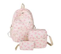 Générique Sac À Dos À Nœuds Pour Filles, Sac À Dos D'école Avec Nœuds, Ensemble De 3 Sacs D'école Tendance, Grande Capacité, Léger, Idéal Pour Le Travail, L'université, Les Étudiants, Les Festivals