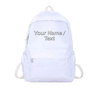 Générique Sac à Dos Ailes Enfant, Personnalisable avec Prénom Brodé Imperméable (Blanc)