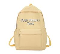 Générique Sac à Dos Ailes Enfant, Personnalisable avec Prénom Brodé Imperméable (Jaune)