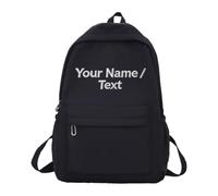 Générique Sac à Dos Ailes Enfant, Personnalisable avec Prénom Brodé Imperméable (Noir)
