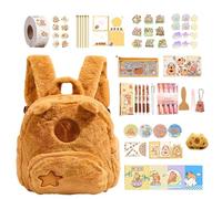 Générique Sac À Dos Capybara - Cartable Grande Capacité avec Set de Fournitures Scolaires,Sac Capybara Doudou,Pour Voyage École Camping Pique-Nique Sport