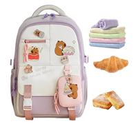Générique Sac À Dos Capybara Pour Filles - Sac à Dos de Voyage Mignon Design Enfant pour Filles - Sac Léger Fournitures Scolaires École pour Sortie Voyage Excursion