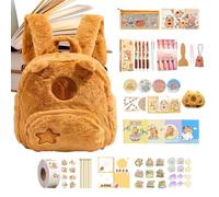 Générique Sac à dos Capybara - Sac à dos en peluche | de matériel - Peluche Capybara mignonne de 12 pouces pour les femmes qui font la navette à l'école, rangement de papeterie et coffrets cadeaux