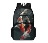 Générique Sac à Dos Carpe Rouge Et Blanche Lycee Ado Fille Garçon Scolaire Léger Cartable College Primaire Sac D'École Voyage, Pour Vie Scolaire et Vie Quotidienne