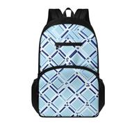 Générique Sac à Dos Collège Géométrie Bleue Claire Mode durable