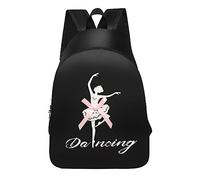 Générique Sac à dos danse pour enfants fille princesse ballet latin avec compartiment à chaussures séparé, léger et résistant pour l'école et les cours de danse, taille unique (Black, One Size)