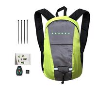 Générique Sac à dos d'avertissement lumineux | Sac à dos de vélo extérieur avec télécommande sans fil - haute visibilité avec clignotant, sac rechargeable USB pour une conduite en toute sécurité