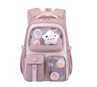Générique Sac à dos d'école élégant et mignon pour adolescentes, grande capacité, durable, avec design pour les élèves du primaire et du secondaire (Purple, One Size)