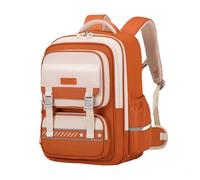 Générique Sac à dos d'école léger et grande capacité pour enfants, avec compartiment à eau, pour étudiants, garçons et filles (Orange, S)