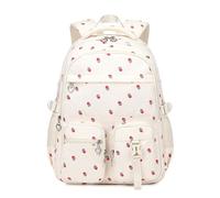 Générique Sac À Dos D'École Pour Enfants Grande Capacité Léger Et Durable Pour Le Primaire Le Collège Le Lycée Les Filles Et Les Garçons (Beige One Size)