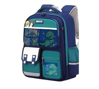 Générique Sac à dos d'école pour enfants, tissu durable, imprimé dinosaure, grande capacité, cartable pour garçons avec plusieurs poches (Green, One Size)