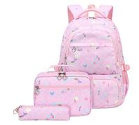 Générique Sac à dos d'école primaire, ensemble déjeuner et crayons pour filles de la 3e à la 6e année, sac dos ergonomique de grande capacité pour enfants 7 11 ans (One Size)