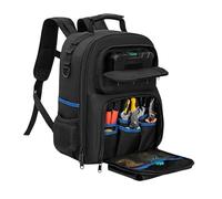 Générique Sac à dos d'électricien - Sacoche de rangement à dur,Multi-poches sac à dos d'outils de travail - Pour le technicien, charpentier, plombier, bricolage, extérieur, soudure