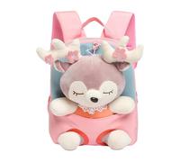 Générique Sac à dos en forme d'animal en peluche - Compagnon de transport pour tout-petit avec de renne amovible, sac à bandoulière en peluche, léger pour la maternelle, fonction de rangement l