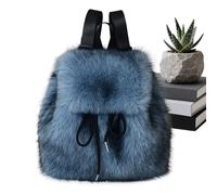 Générique Sac à dos en fourrure, sac à livres en peluche en faux cheveux, de voyage d'hiver avec bretelles réglables, à bandoulière doux, à dos avec cordon de serrage au design confortable, transpor