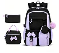 Générique Sac à dos enfant 3 pièces avec sac à lunch et trousse pour l'école,Ensemble cartable maternelle primaire | Sac à dos léger et résistant | Trousse et sac repas inclus