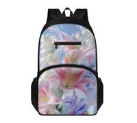 Générique Sac à Dos Enfant Fleur Rose Cartable Pour Enfants Avec Multiples Poches De Rangement, Sac à Dos Durable et Anti-Déchirures Pour Livres et Fournitures Scolaires,