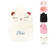 Générique Sac à Dos Enfant Personnalisable avec Nom Brodé - Modèle Maternelle Pour Filles - Format Voyage/École 31x24 cm (Beige)