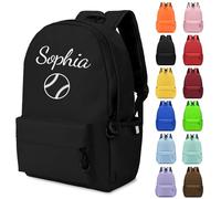 Générique Sac a Dos Enfant Personnalisé Prenom, Cartables D'école Fille & Garcon pour Ecole Primaire Secondaire Lycée, Brodé Toile Sac à Dos Enfant Personnalisable (Noir, Grand)