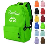 Générique Sac a Dos Enfant Personnalisé Prenom, Cartables D'école Fille & Garcon pour Ecole Primaire Secondaire Lycée, Brodé Toile Sac à Dos Enfant Personnalisable (Vert, Moyen)