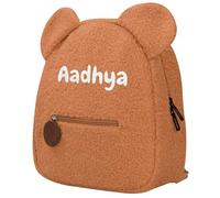 Générique Sac a Dos Enfant Personnalisé Prenom, Petit Sac Personnalisable Bebe Creche, Cartable D'école Maternelle Fille Garcon, 26.5 x 25 cm, Ecole, Voyage, Cadeau (Marron)