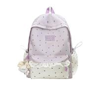 Générique Sac à dos féminin tendance en nylon résistant à l'eau avec motif à pois, sac à dos décontracté pour voyage, quotidien, et déplacement, style simple et polyvalent